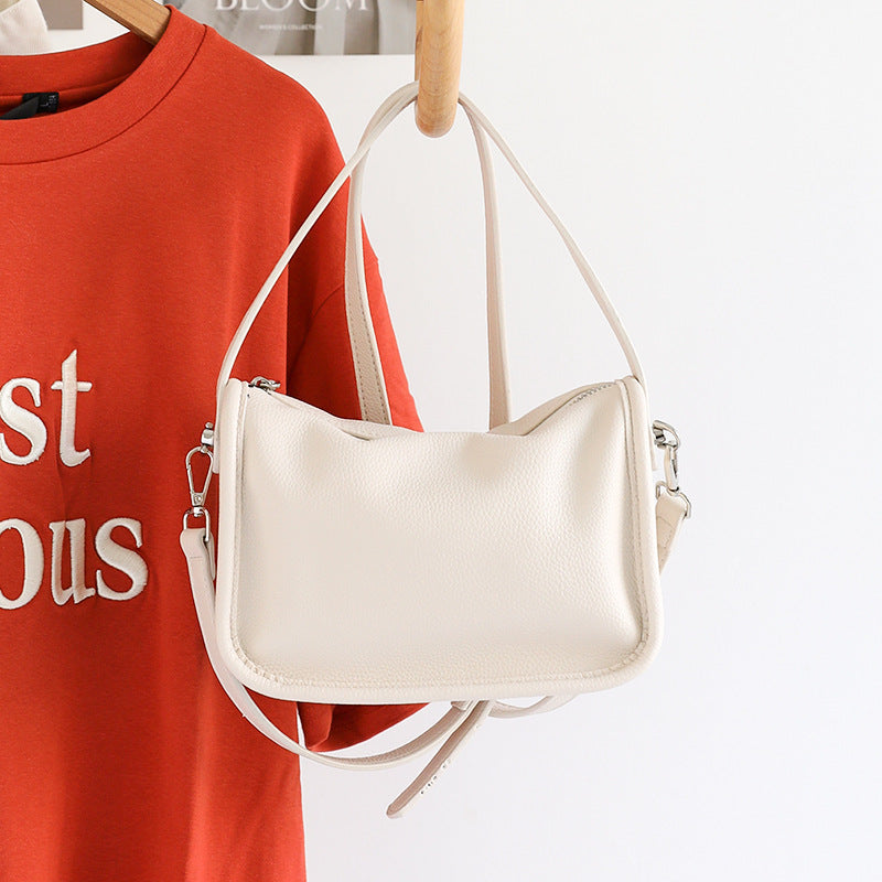 Women's Korean Style Fashionable Lychee Pattern Texture Soft Leather Women's Messenger Bag