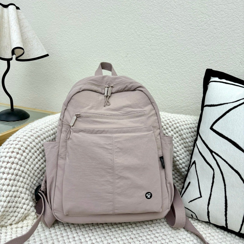 Nylon Cloth Trendy Large Capacity Contrast Leisure Backpack