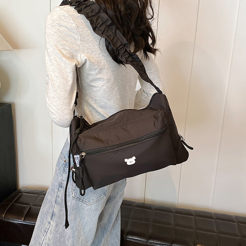 Charming Artistic Niche Nylon Drawstring Strap Shoulder Bags