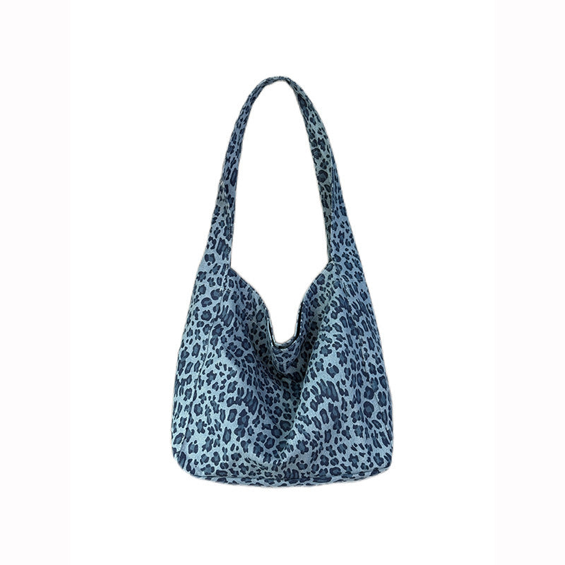 College Class Mummy Summer Idle Style Large Capacity Leopard Women's Shoulder Bag