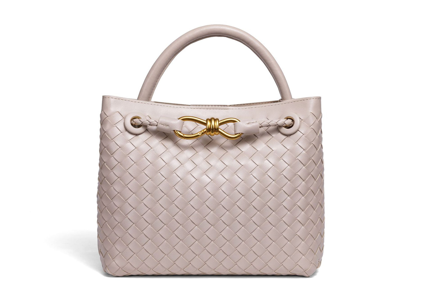 Women's Fashion Bow Metal Hand-woven Design Large Bags