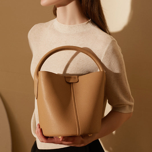 Women's High-grade Genuine Leather Vegetable Basket Portable Women's Handbag