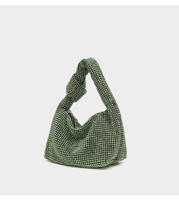 Women's Full Diamond Grade Rhinestone Chain Portable Bucket Bags