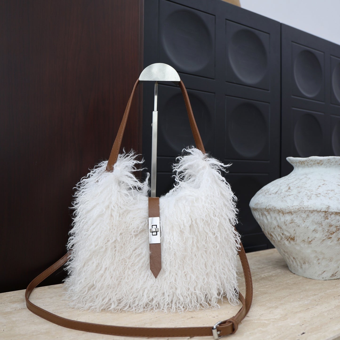 Imitated Tibet Sheep Fur Female Sweet Hot Women's Shoulder Bag