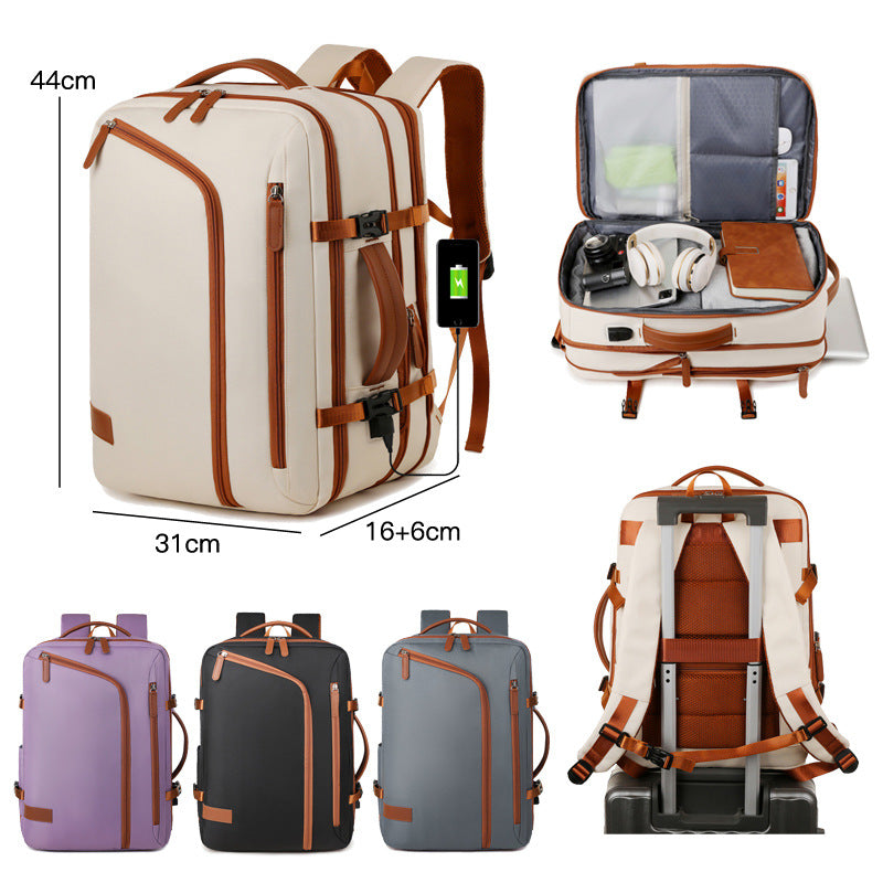 Fashion Elegant Scalable Leisure Contrast Color Backpacks