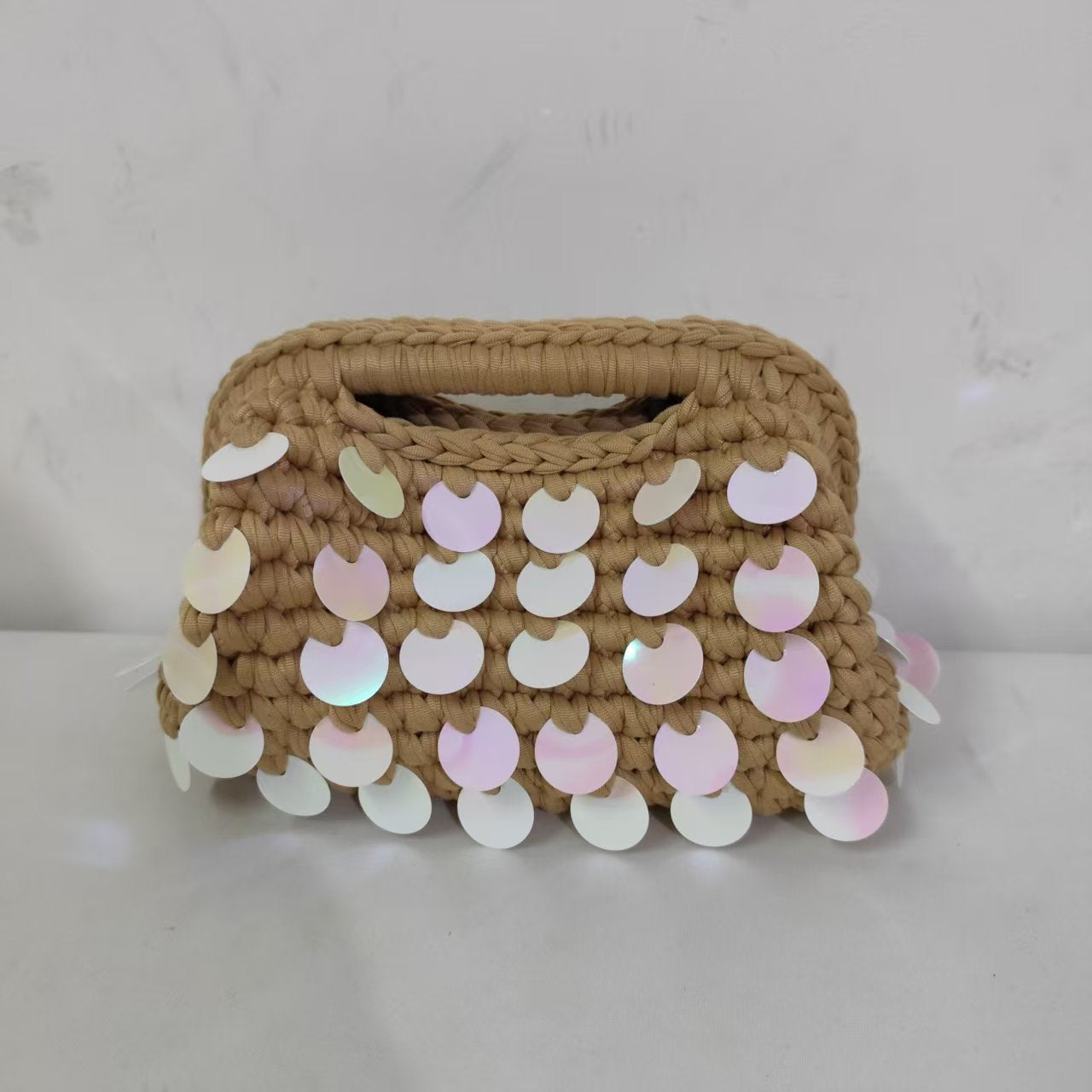 Autumn Pure Hand-woven Sequined Cloth Strip Women's Clutch