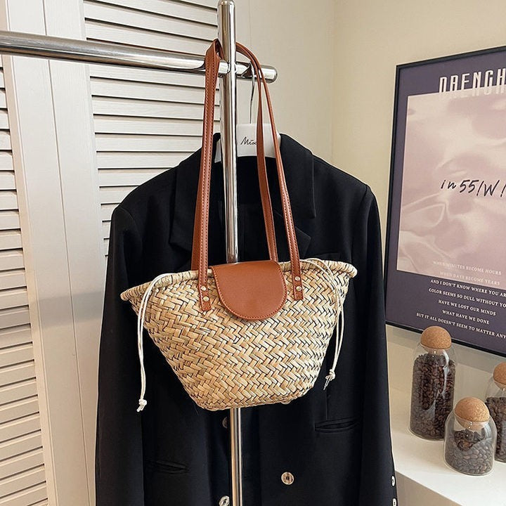 Water Straw Handmade Natural Woven Oblique Women's Shoulder Bag