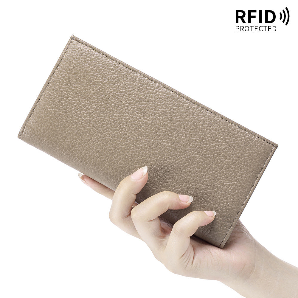 Leather For Man Long Simple Zipper Men's Wallet