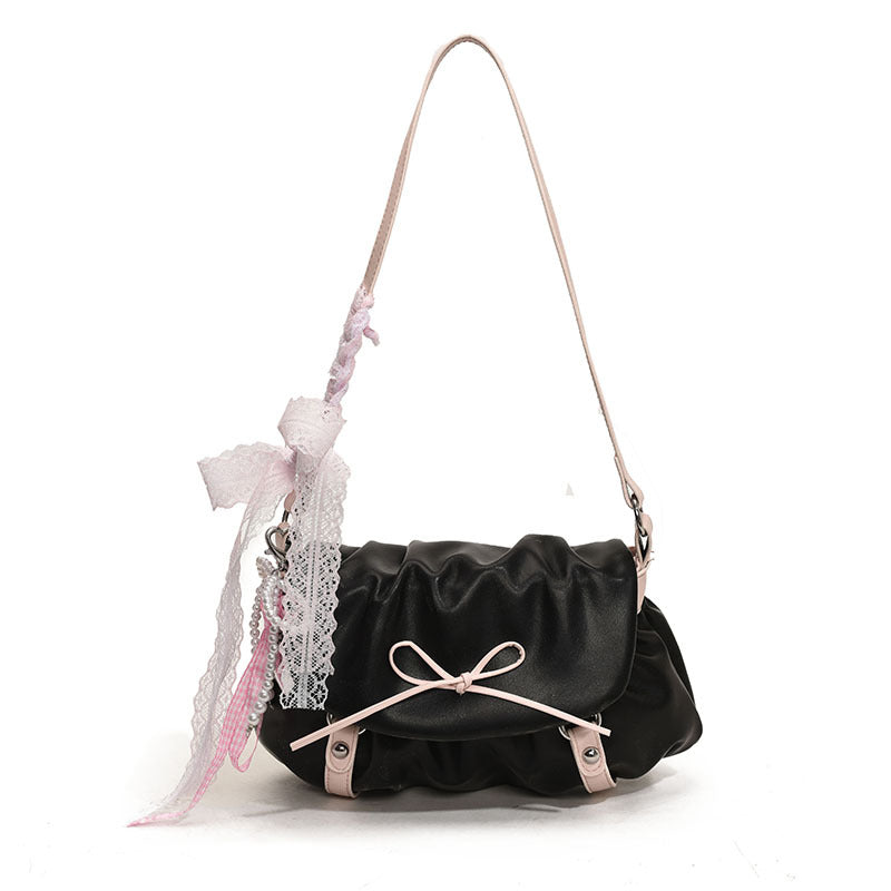 Style Bowknot Female Niche Pleated Design Spring Small Square Bags