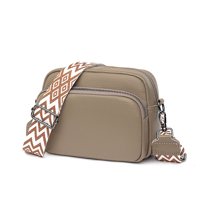 Women's First Layer Cowhide Genuine Leather Trendy Simple Solid Women's Shoulder Bag