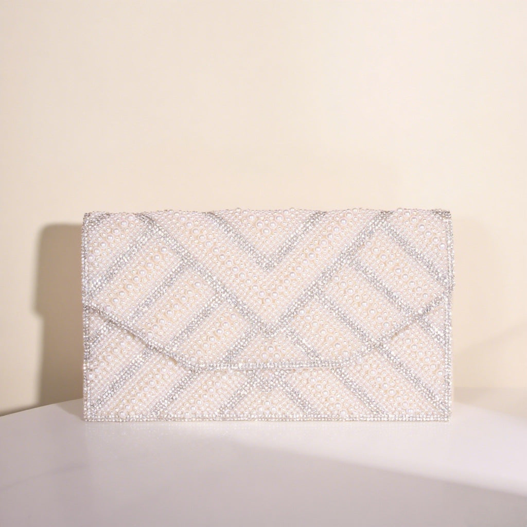 Cool Pearl Party With Diamonds Envelope Dinner Bag