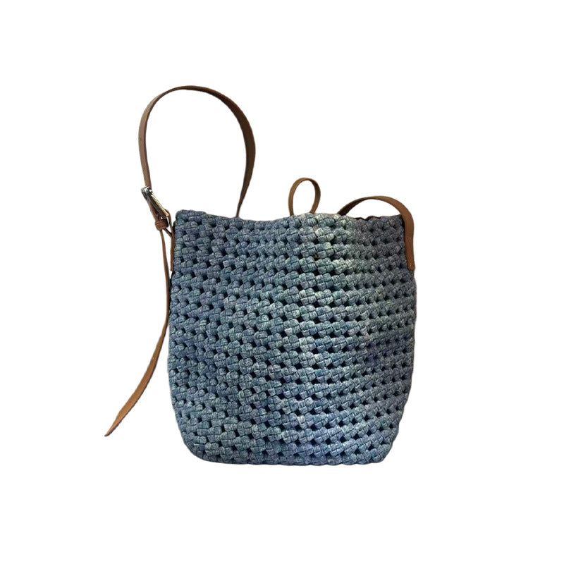 Women's Washed Denim Summer Handmade Woven Gift Sea Salt Women's Shoulder Bag