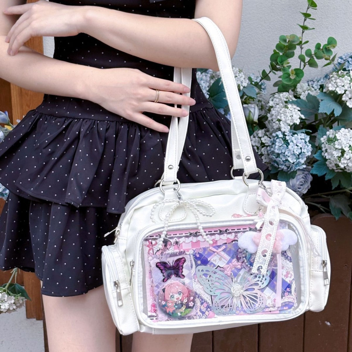 High-grade Bar Cartoon College Style Bowling Women's Shoulder Bag