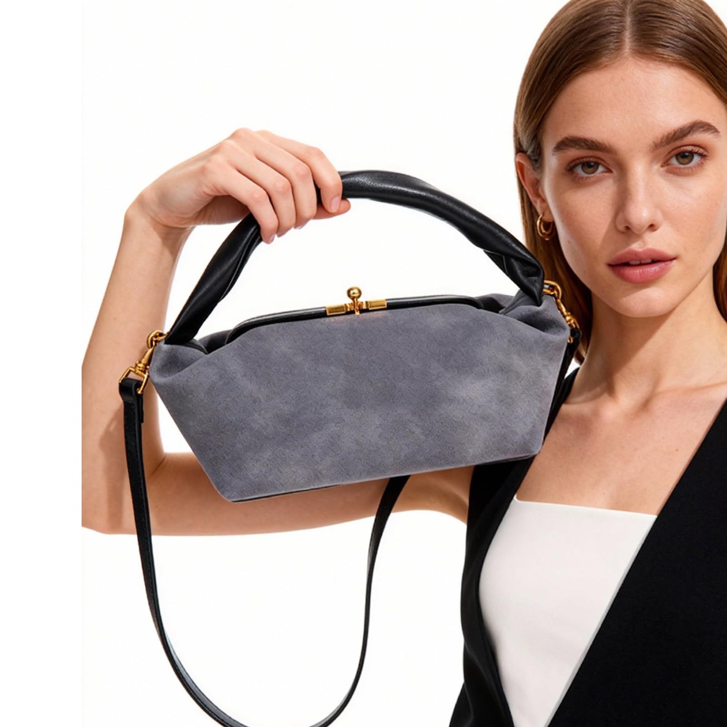 Women's Style Portable Frosted Suede Comfortable Purplish Women's Messenger Bag