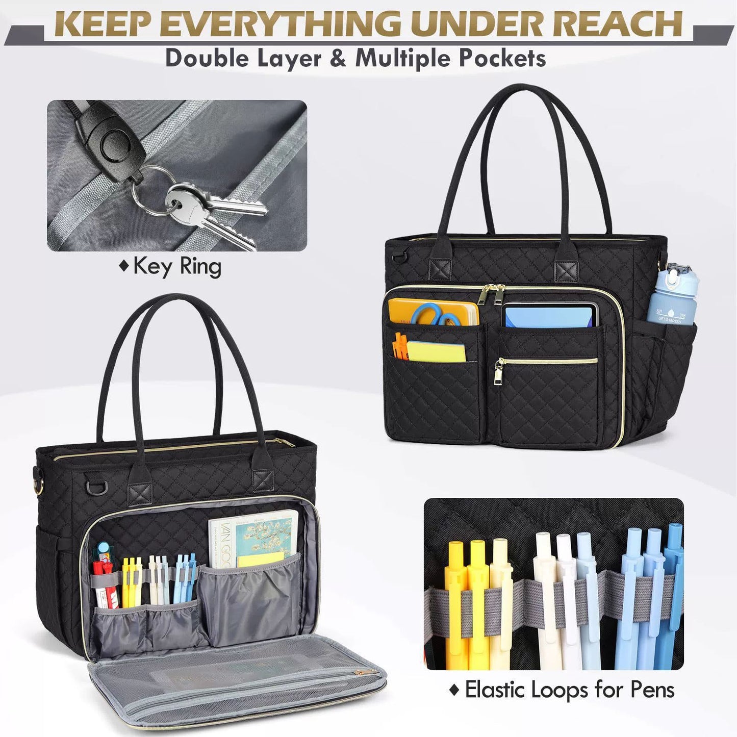 Multifunctional Teacher Large Capacity Portable Notebook Tote Bag