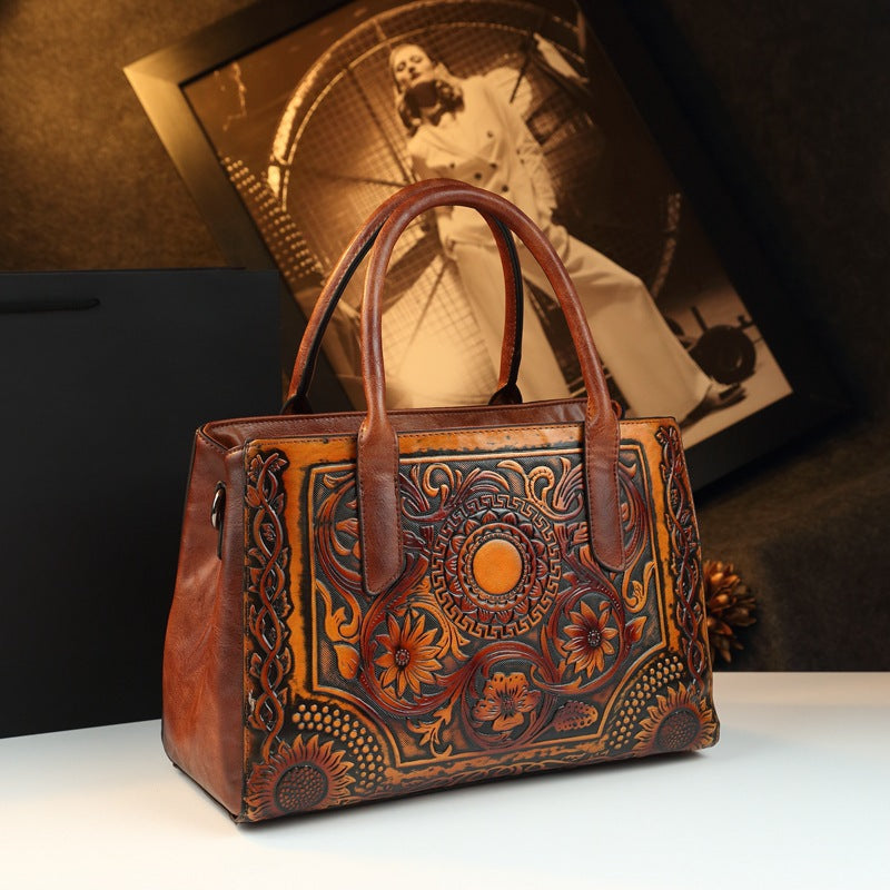 Women's Genuine Leather Mom Simple Versatile Large Women's Handbag