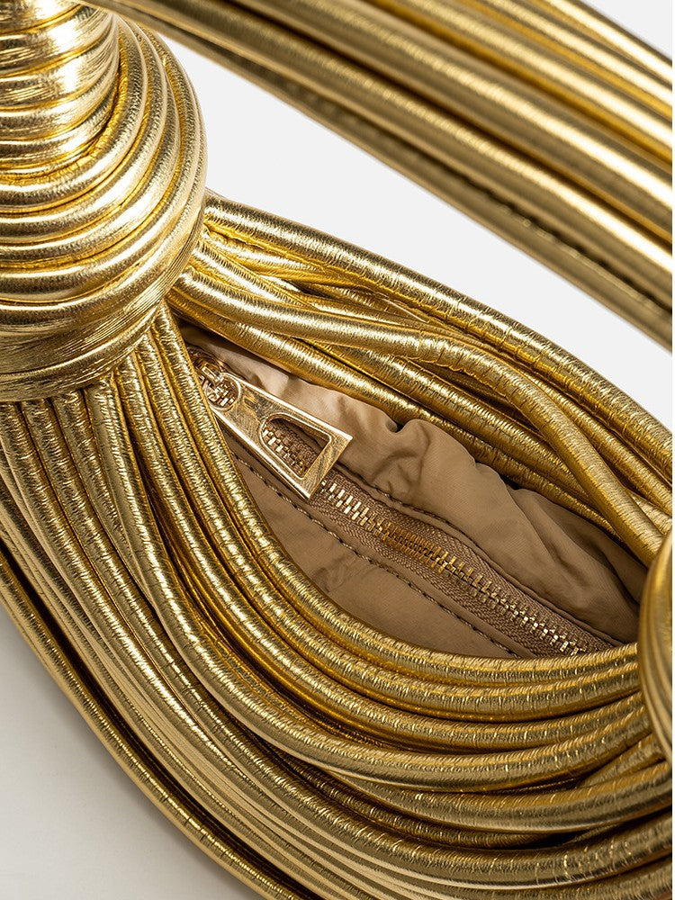 Women's Noodles Woven Gold Underarm Hand Carrying Women's Messenger Bag