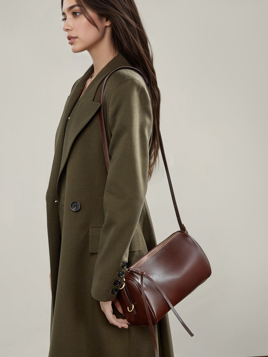 Women's Large Capacity Genuine Leather Pillow Women's Shoulder Bag