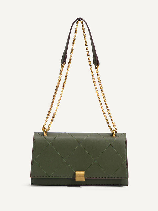 Baguette Underarm Rhombus Chain Female High Sense Spring Mature Style Women's Shoulder Bag