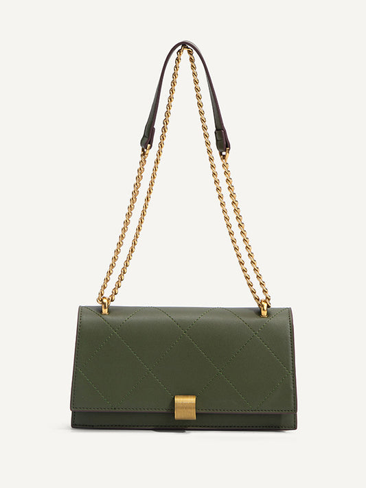 Baguette Underarm Rhombus Chain Female High Sense Spring Mature Style Women's Shoulder Bag