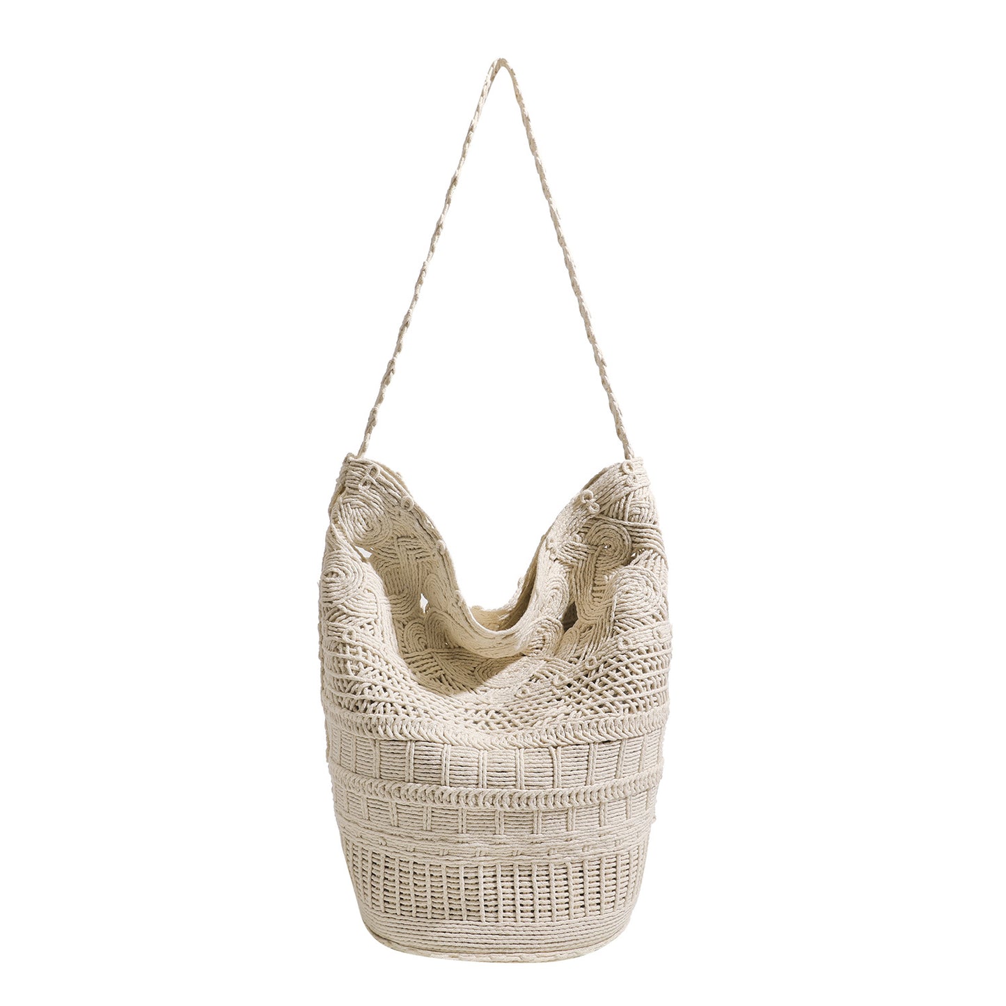 Women's Handmade Woven Hollowed Large Capacity Straw Vacation Style Lazy Shoulder Bags
