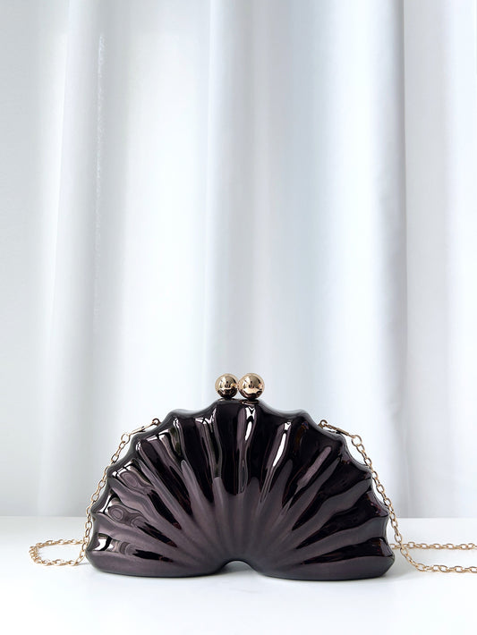 Women's Antique Monster Electroplated Chain Fan-shaped Clutch Dinner Bag