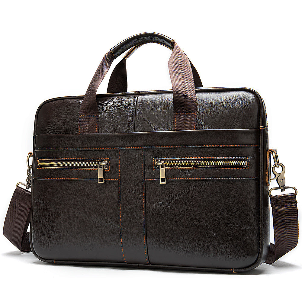 Men's Business Leather High-grade First Layer Cowhide Portable Commuter Men's Briefcase
