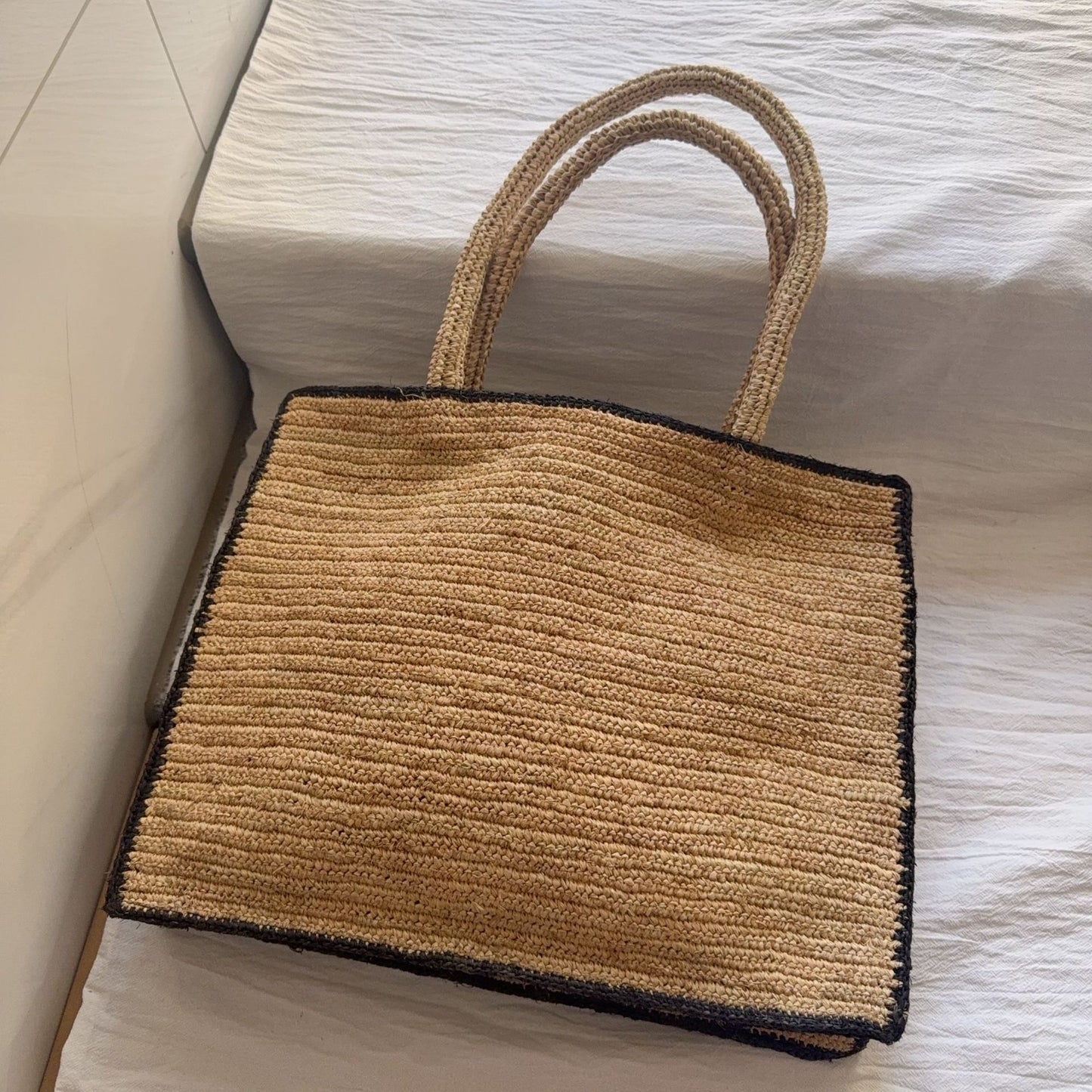 Raffia Woven Handmade Embroidered Cute Animal Women's Handbag