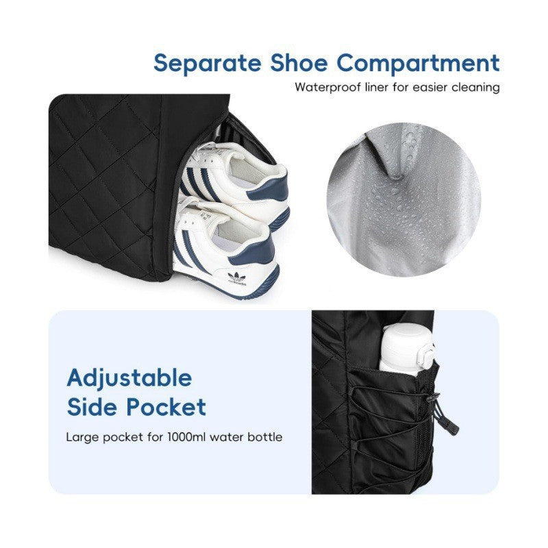 Women's & Men's Tennis Strap Shoe Compartment Oversized Quilted Waterproof Women's Handbag