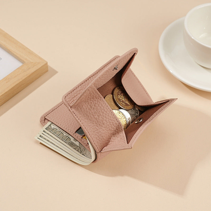Women's Lychee Pattern Leather Style Fashion Cowhide Purses