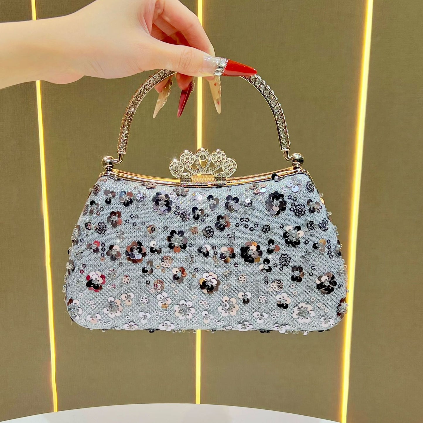 Women's Sequin Fashion Premium Chain Banquet For Dinner Bag