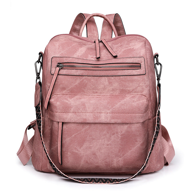 Women's Global Soft Leather Versatile Large Capacity Leisure Backpack