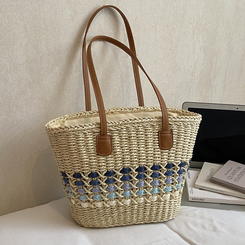 Women's Fashion Commuter Large Capacity Straw Woven Popular Women's Shoulder Bag