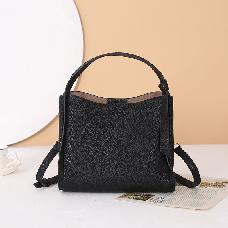 Women's Leather Cowhide High-grade Large Capacity Vegetable Basket Women's Handbag