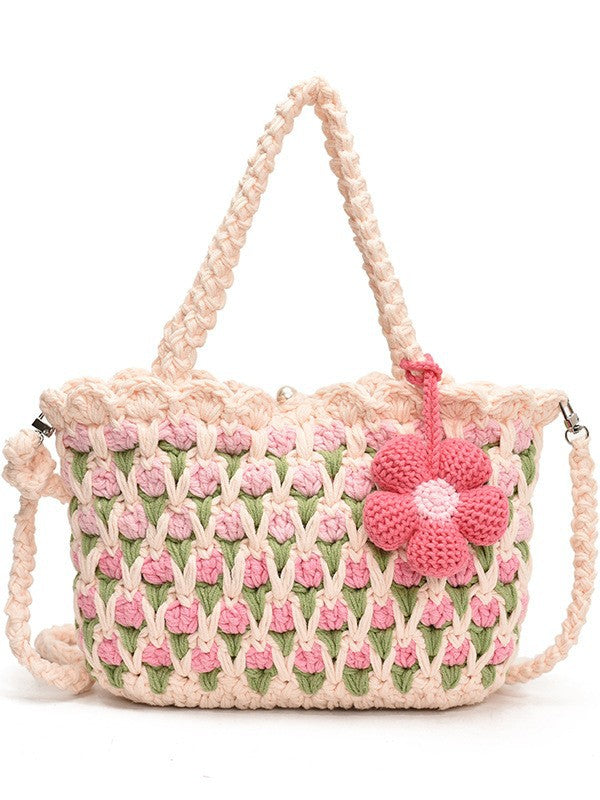 Fresh Tulip Mobile Wool Crocheted Gentle Sunflower Phone Bags