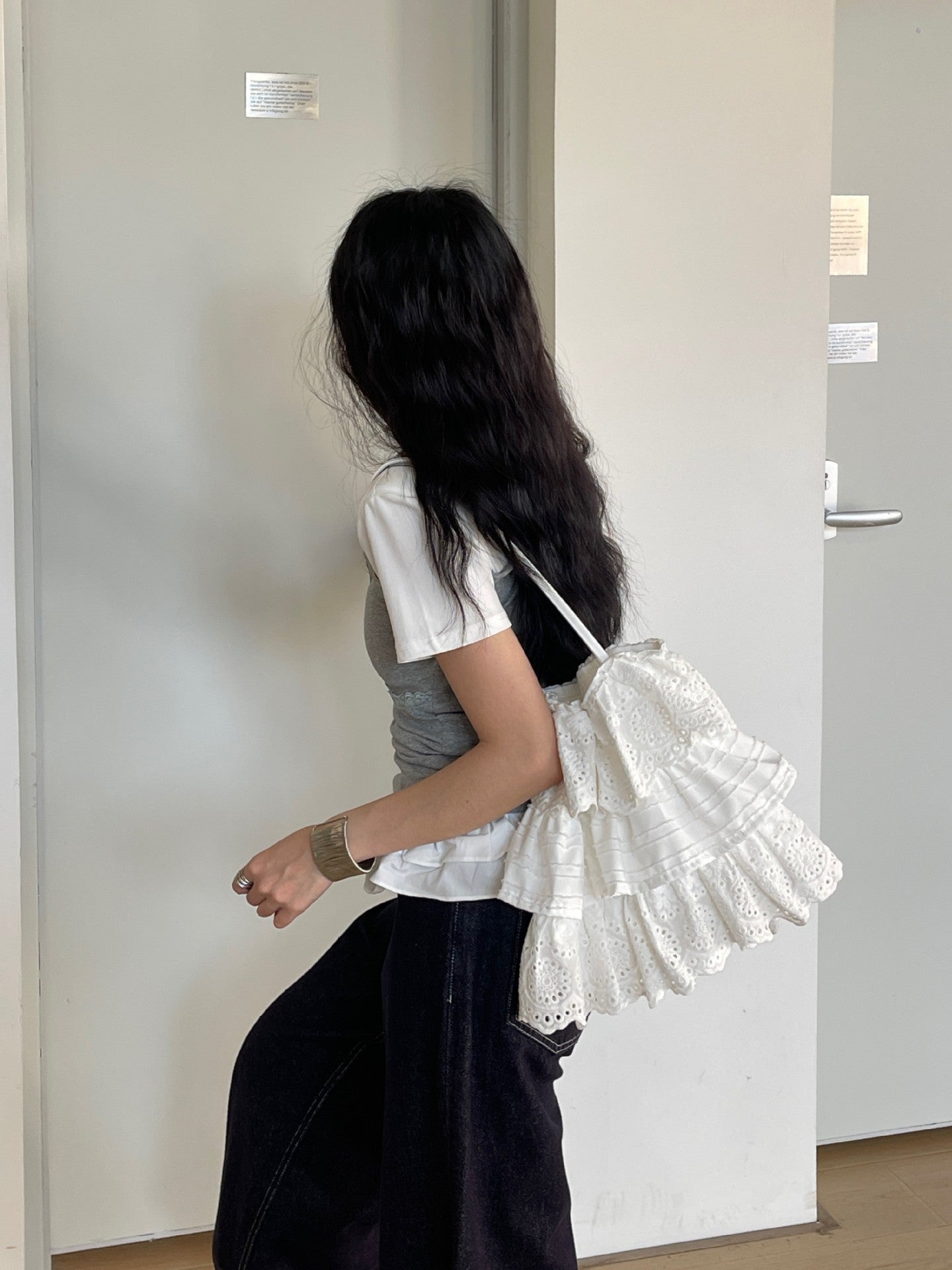 Ruffles Lotus Leaf Skirt Style Layered Women's Shoulder Bag