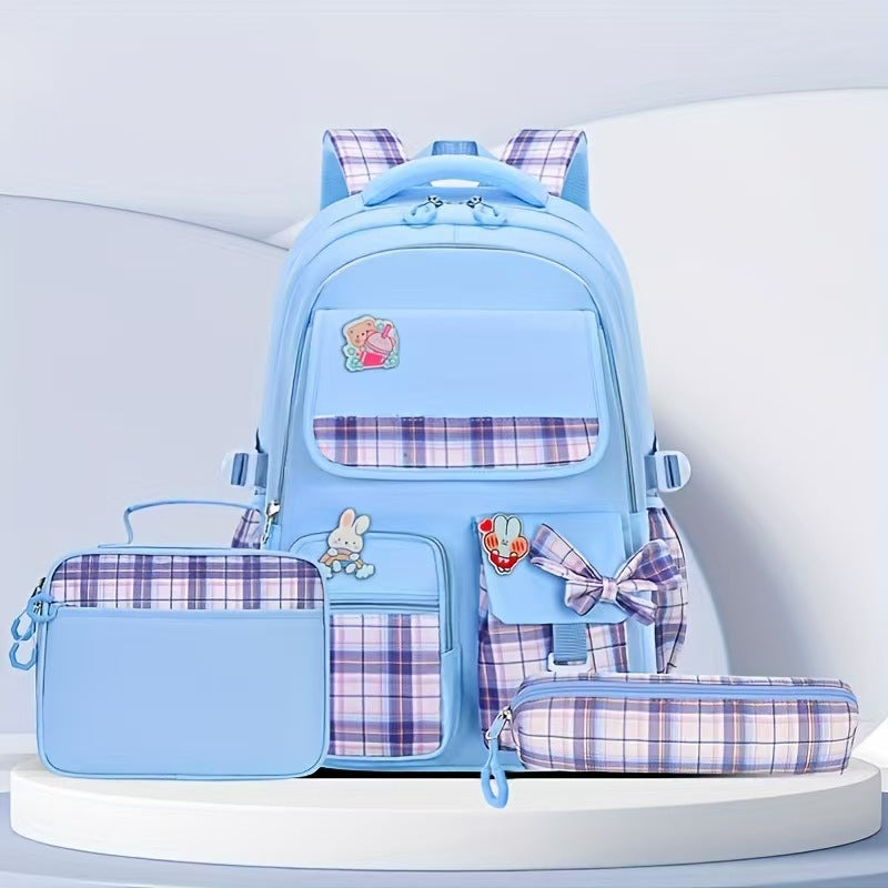 Children's Bowknot Cute Lunch Pencil Three-piece Set Primary School Bag
