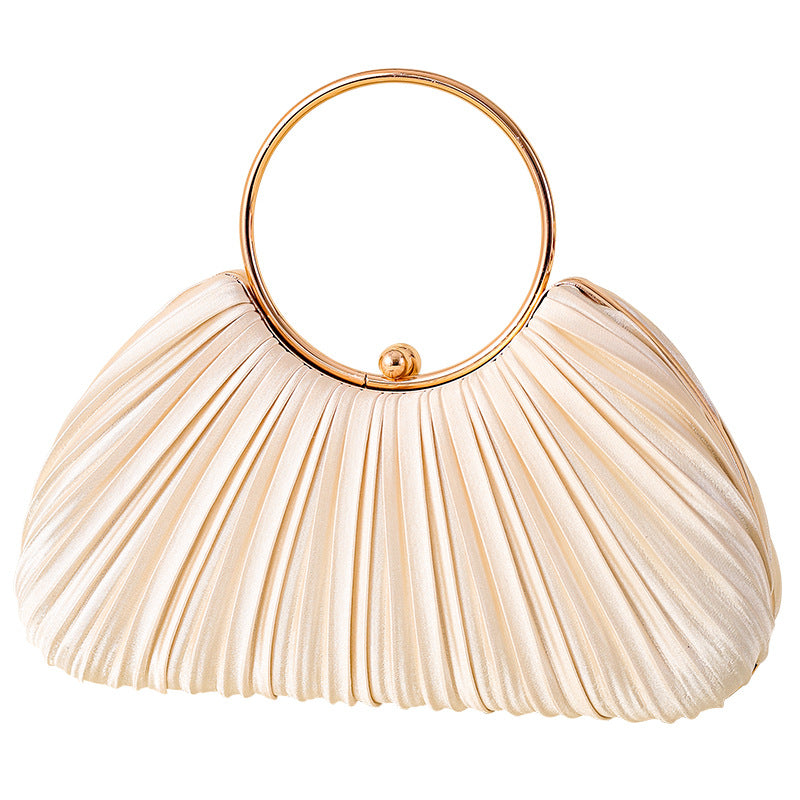 Women's Pleated Temperament Banquet Clutch Dress Garment Handbags