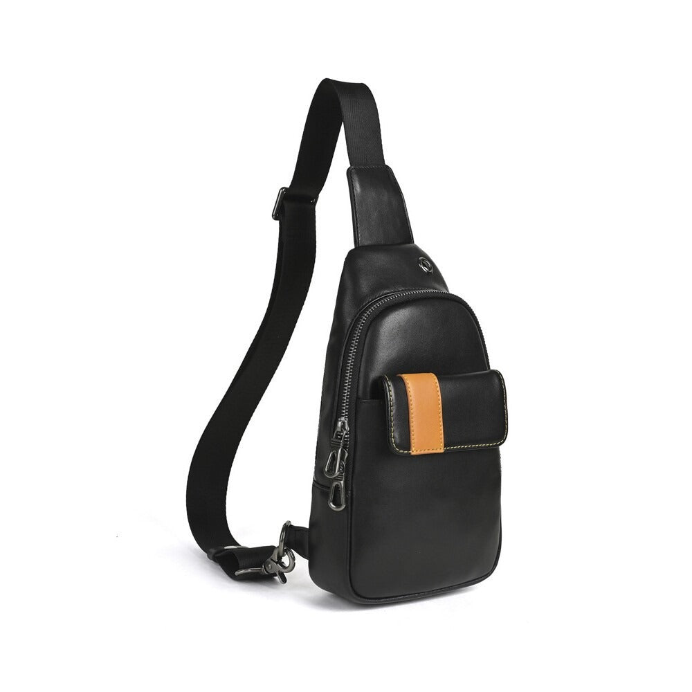 Men's Top Layer Cattlehide Fashion Trendy Leisure Men's Chest Bag