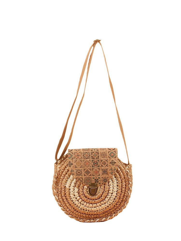Slouchy Classy Straw Woven Mobile Pastoral Women's Messenger Bag