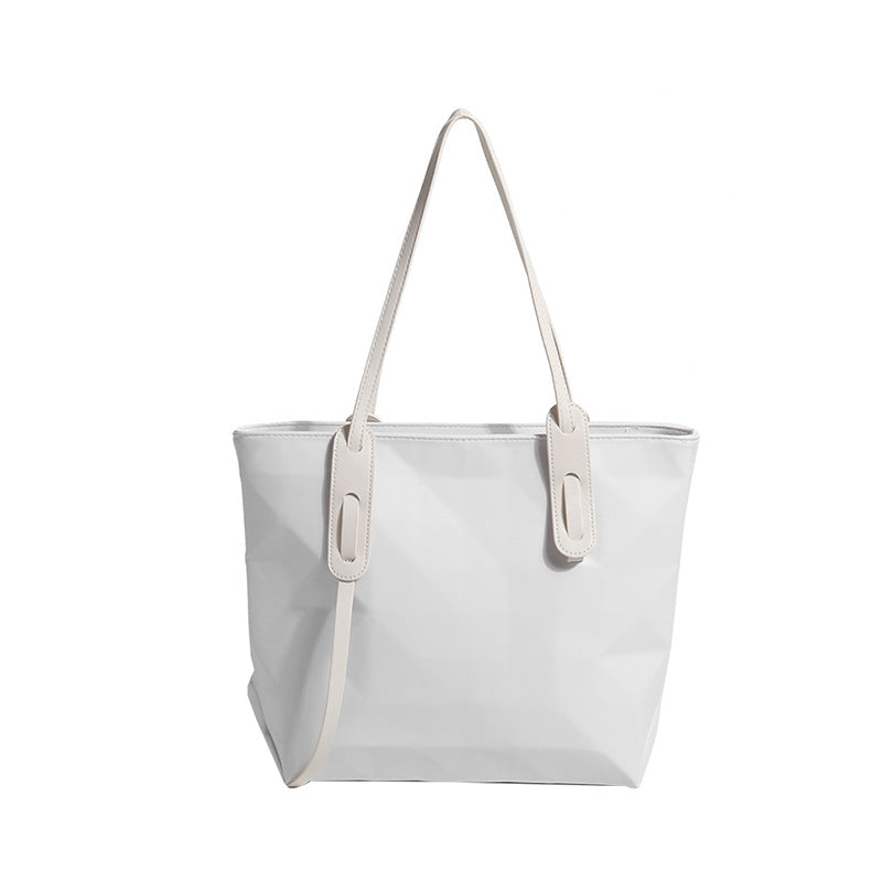 Women's High-grade Rhombic Large Capacity Computer Versatile Fashion White Tote Bag