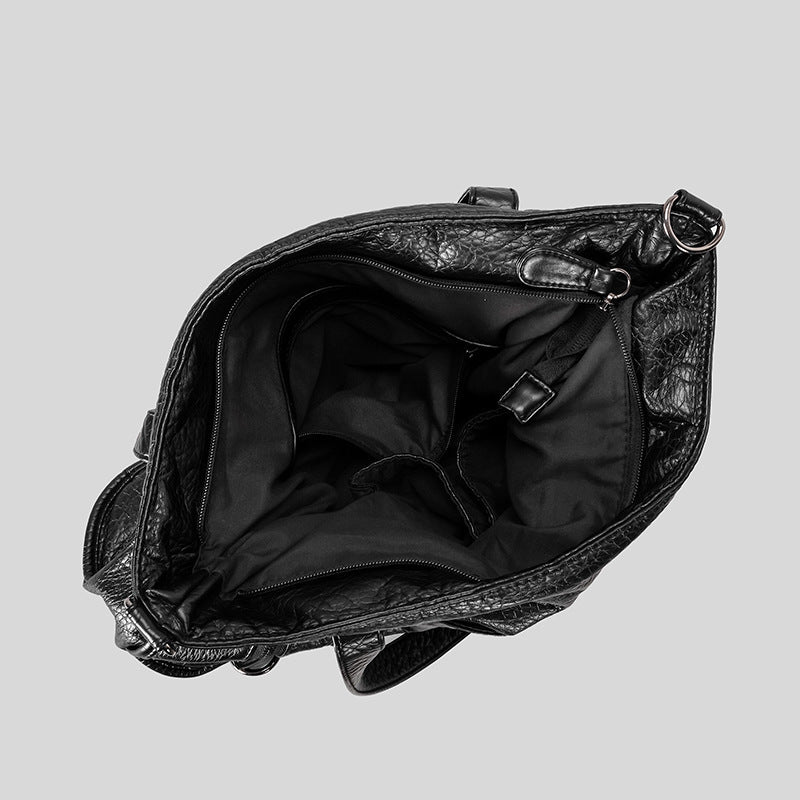 Women's Retro Soft Leather Waste Soil Wind Large Capacity Women's Shoulder Bag