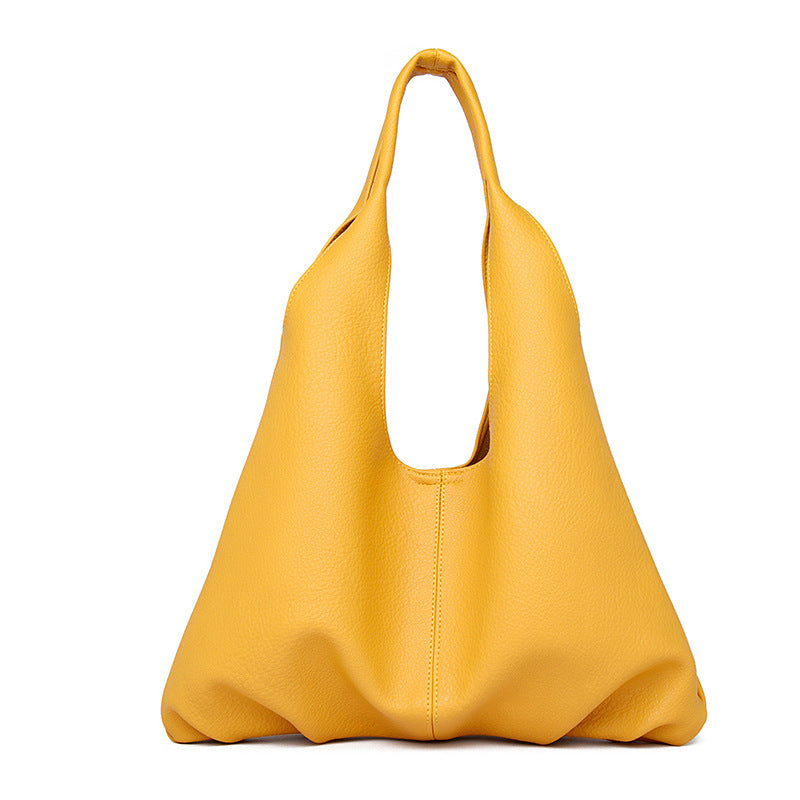 Women's Lychee Pattern Simple Trendy Large Capacity Soft Leather Women's Shoulder Bag