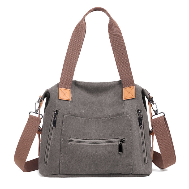 Women's Spring Simple Fashion Large Capacity Canvas Trendy Shoulder Bags