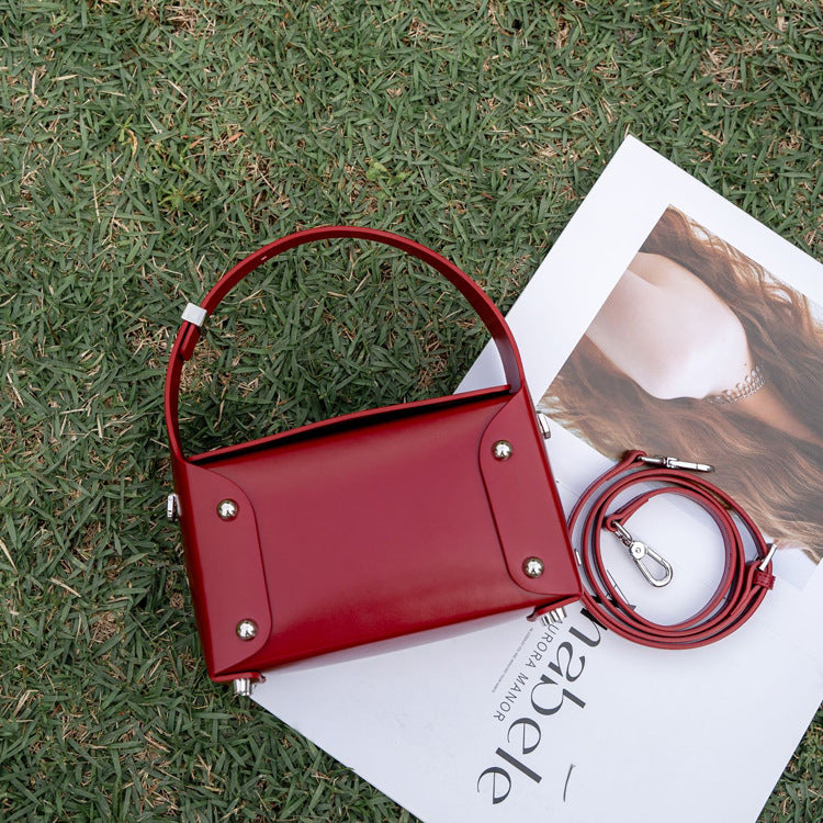 Women's High-grade Cowhide Design Genuine Leather Box Bags