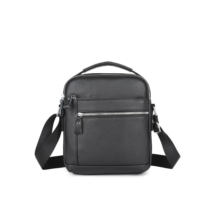 Men's Leather Fashion First Layer Cowhide Vertical Men's Messenger Bags