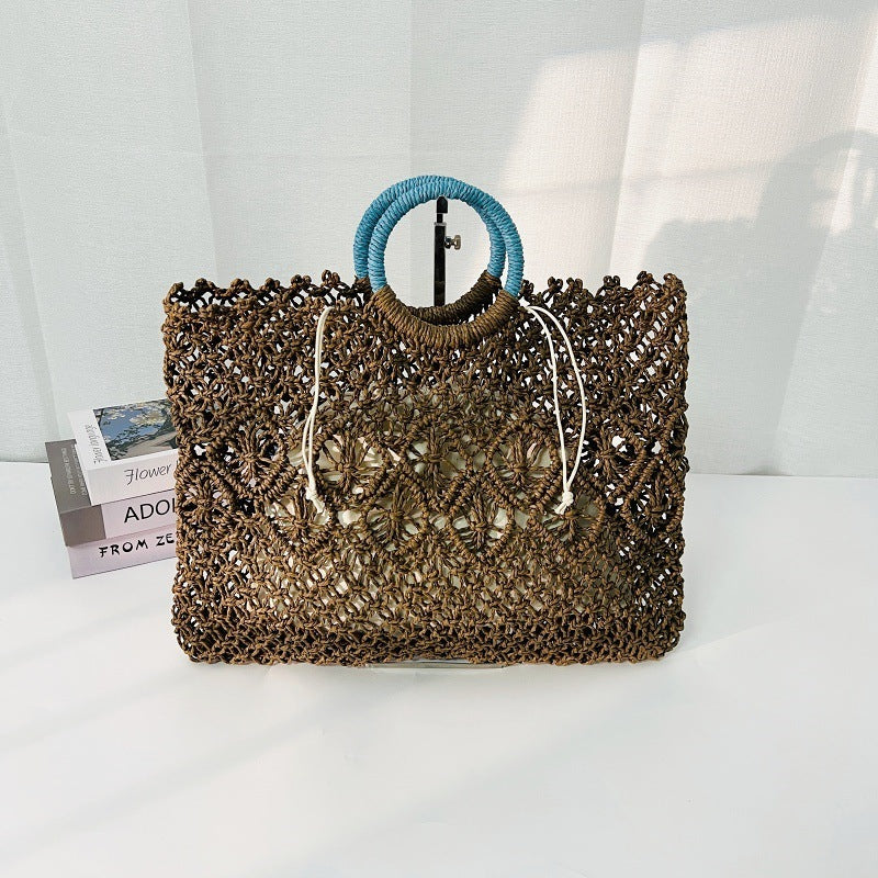 Women's Straw Hollow Woven Large Capacity Summer Handbags