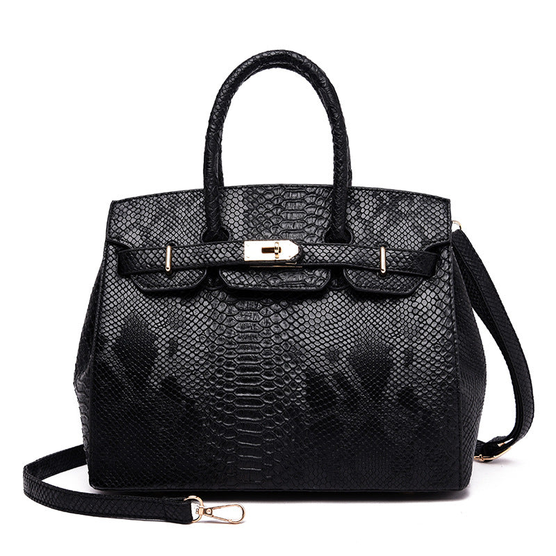 Women's Snakeskin Pattern Trendy Large Capacity Versatile Women's Shoulder Bag