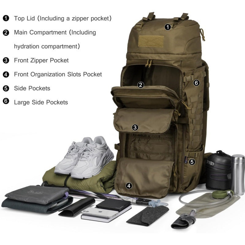 Combat Portable Large Capacity Camping Storage Mountain Climbing, Hiking Bag