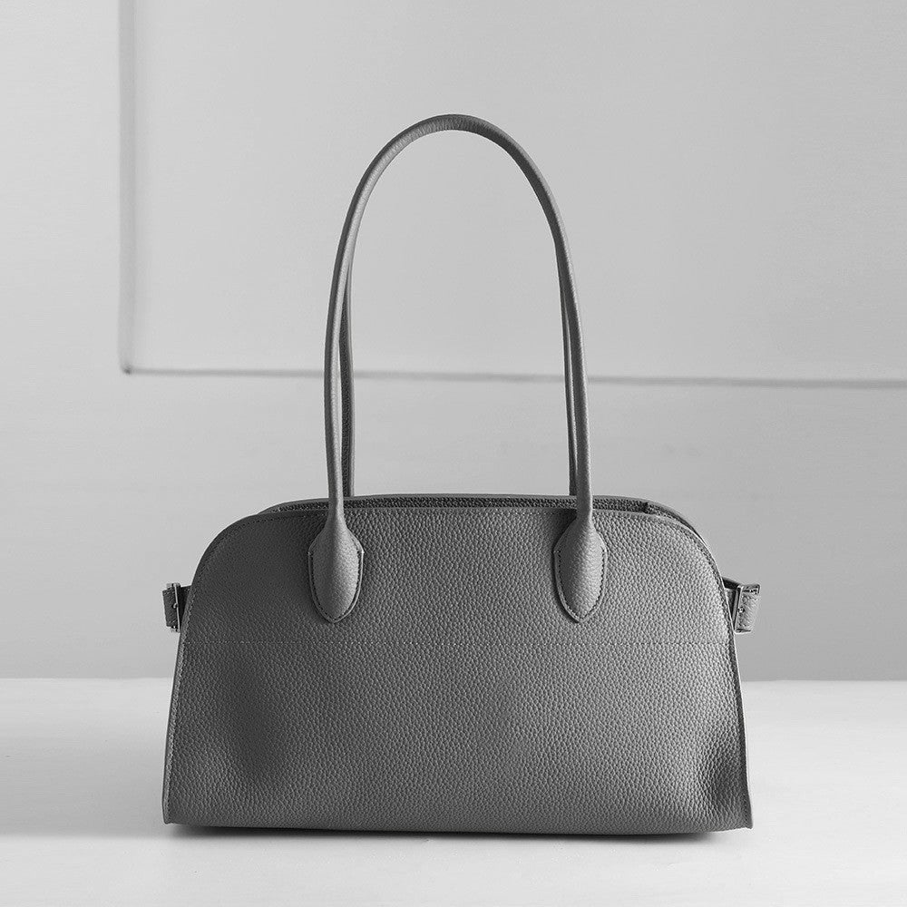 First Layer Cowhide Real Lychee Pattern Women's Handbag